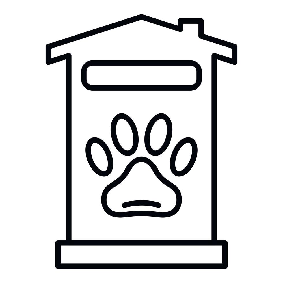 icono de la casa del hotel para mascotas, estilo de esquema vector