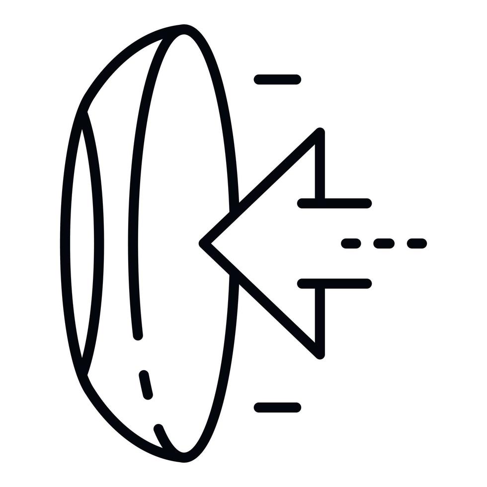 Put contact lens icon, outline style vector