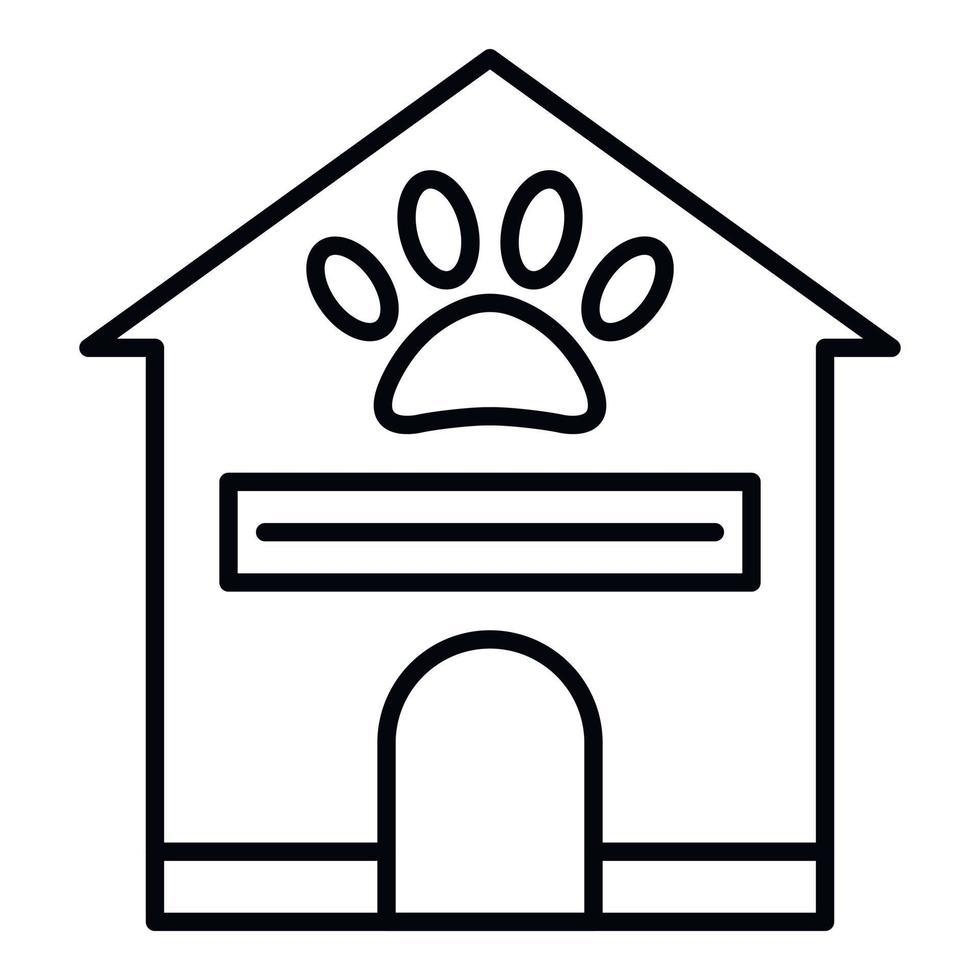 icono de casa de mascotas, estilo de contorno vector