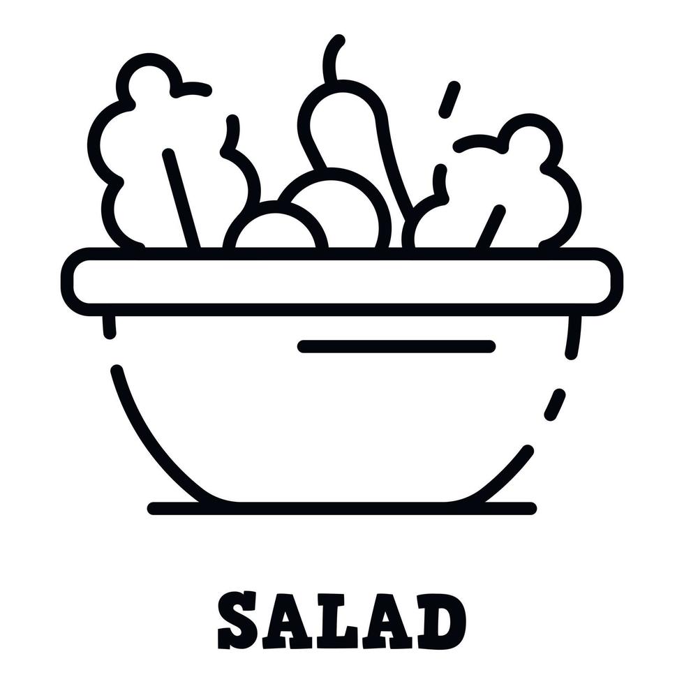 Salad icon, outline style vector