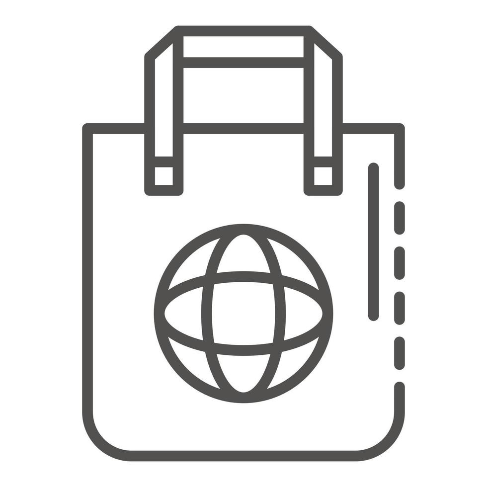 Eco bag icon, outline style vector