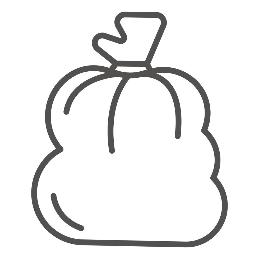 Plastic garbage bag icon, outline style vector