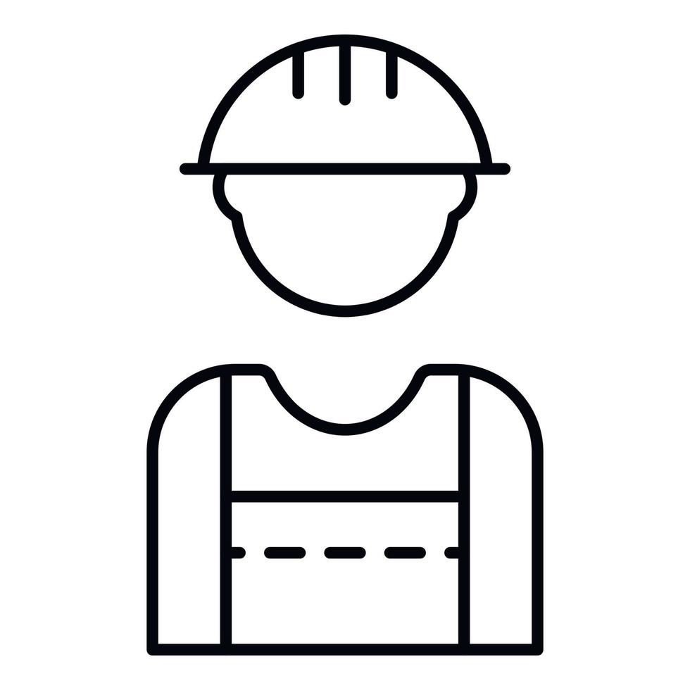Build worker icon, outline style vector
