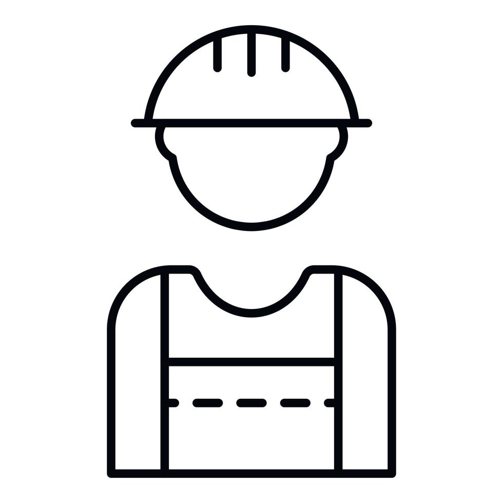 Build worker icon, outline style vector