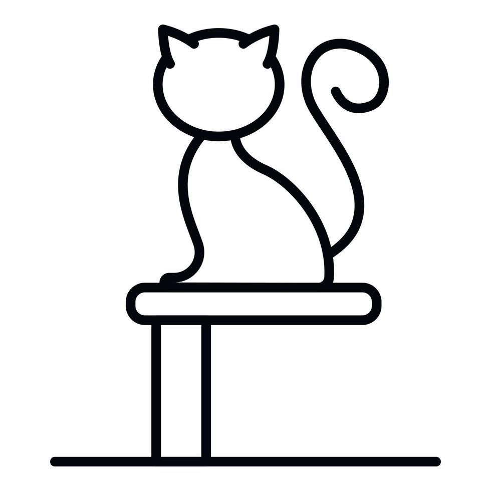Cat on stand icon, outline style vector