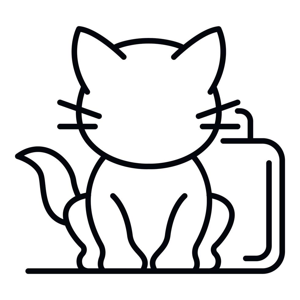 Cute cat icon, outline style vector