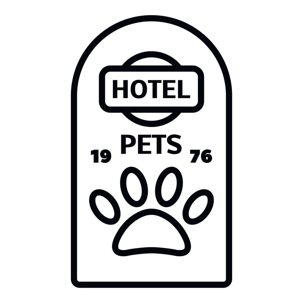 logotipo de mascotas del hotel, estilo de esquema vector
