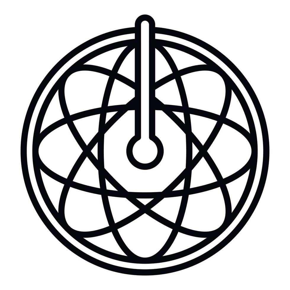 Top view sundial icon, outline style vector