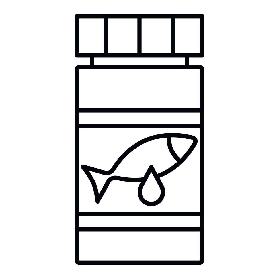 icono de pastillas de aceite de pescado, estilo de esquema vector