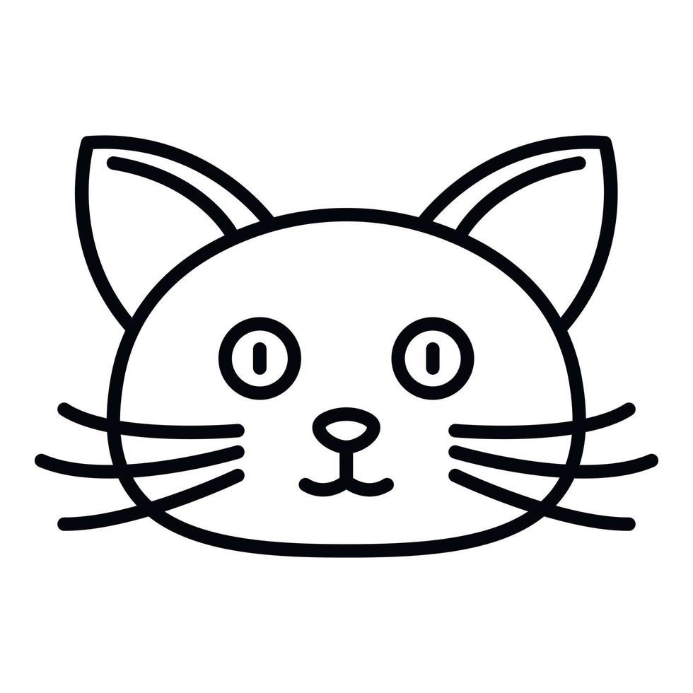 icono de cara de gato doméstico, estilo de esquema vector
