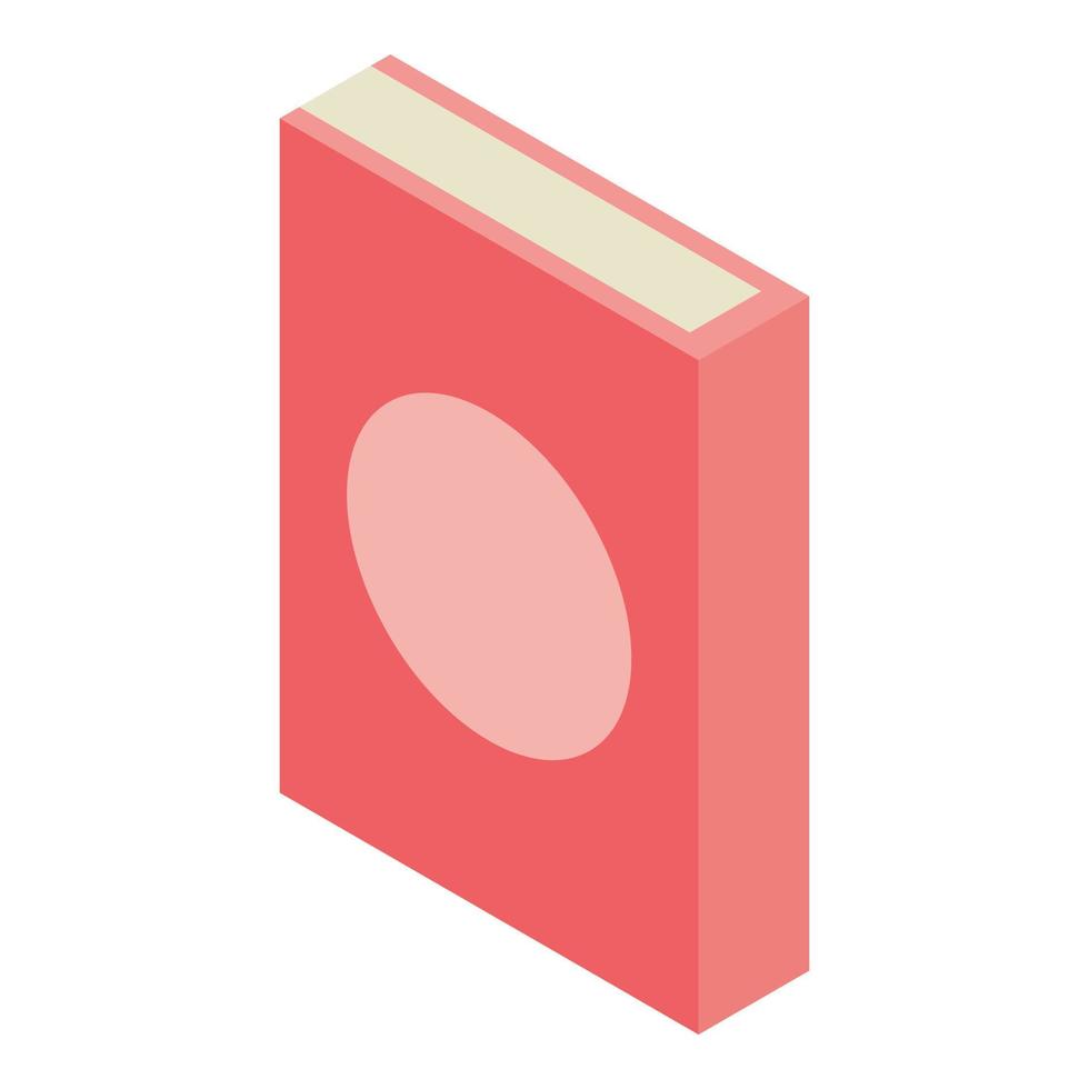 icono de libro rojo, estilo isométrico vector