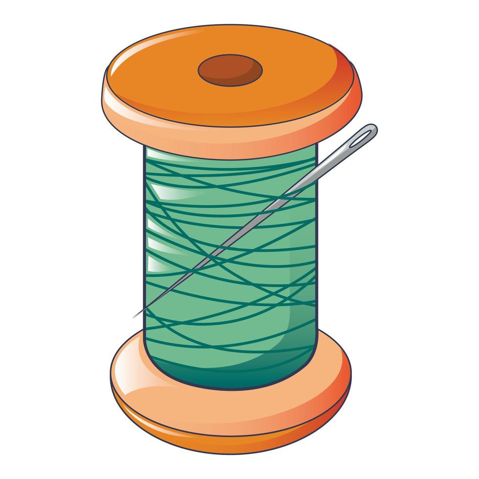 Coil thread icon, cartoon style vector