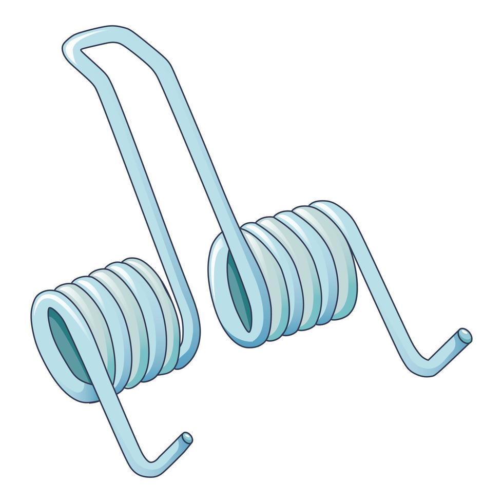 Double spring coil icon, cartoon style vector
