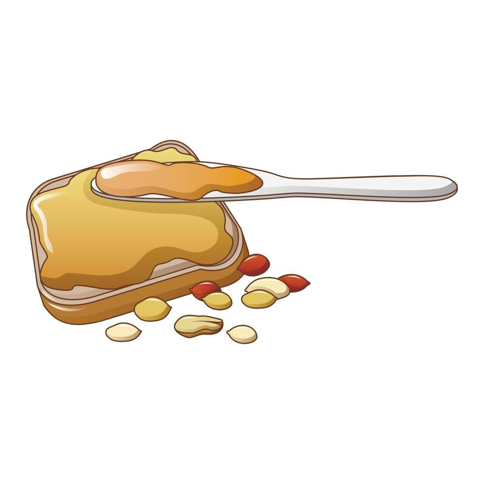 Peanut butter icon, cartoon style vector