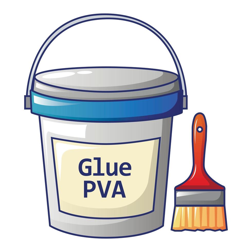 Glue pva icon, cartoon style vector