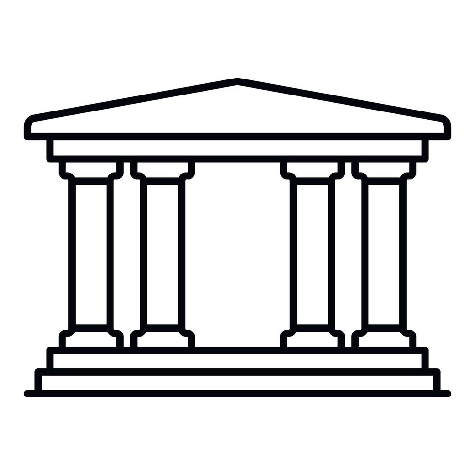 Museum building icon, outline style vector