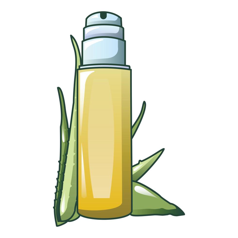 Aloe vera spray icon, cartoon style vector