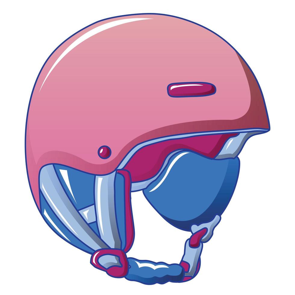 Ski helmet icon, cartoon style vector