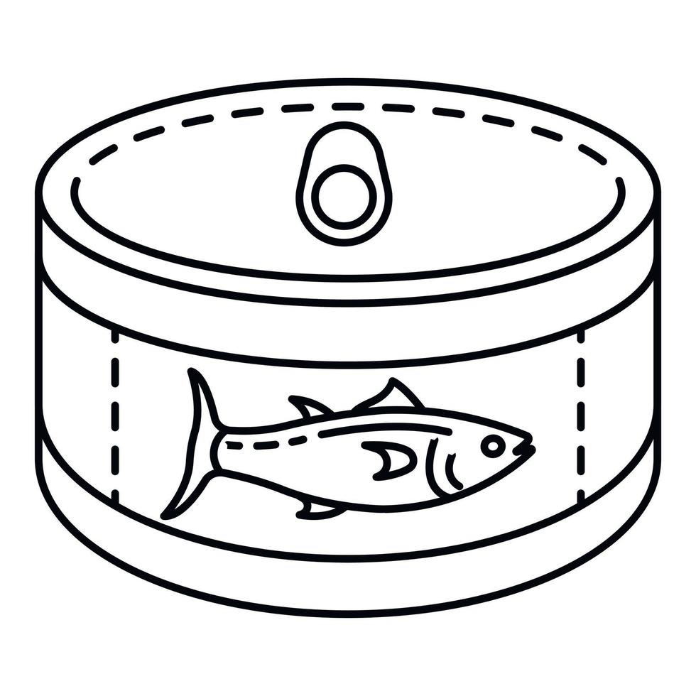 Tuna tin can icon, outline style vector