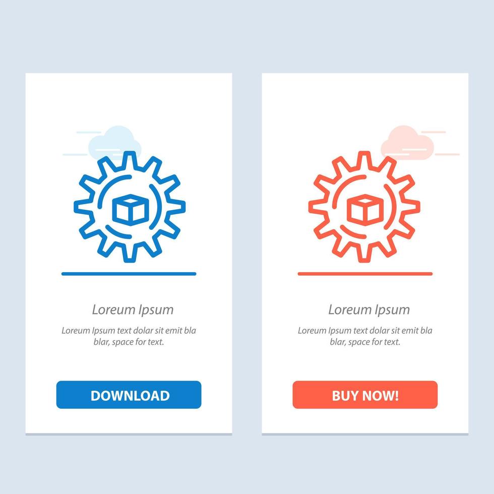 Automated Data Solution Science  Blue and Red Download and Buy Now web Widget Card Template vector