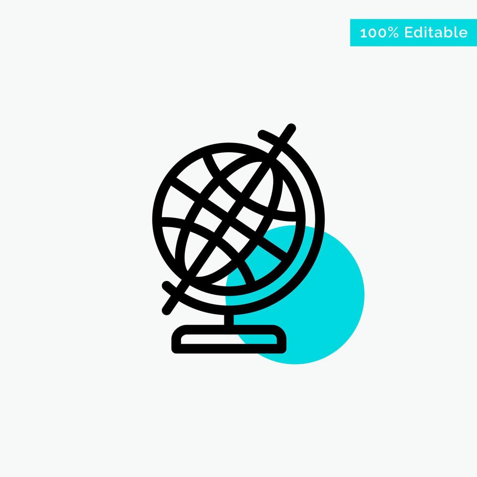 Education Geography Globe turquoise highlight circle point Vector icon