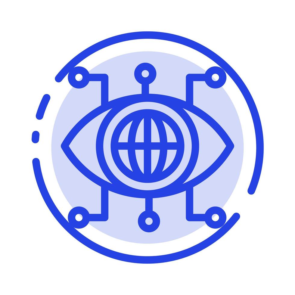 Data Manager Technology Vision Blue Dotted Line Line Icon vector