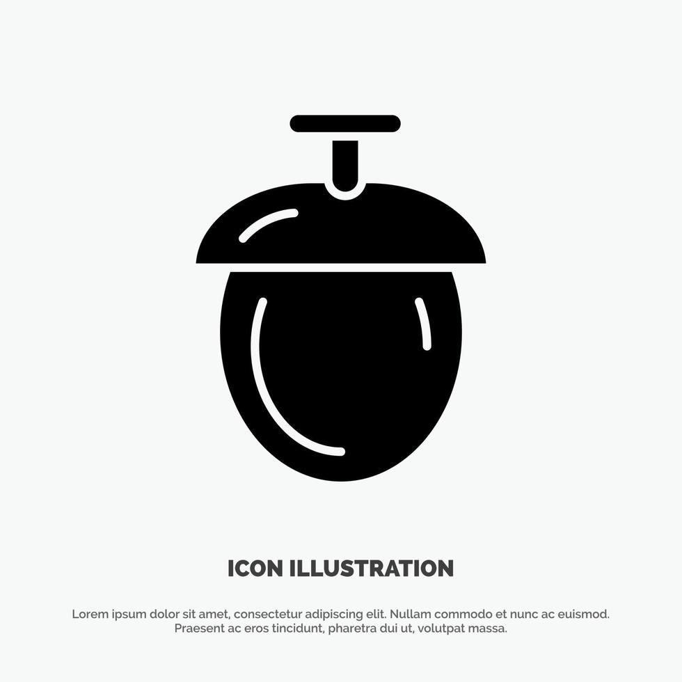 Forest Nuts Seeds solid Glyph Icon vector