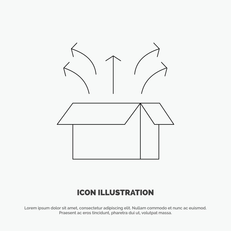 Release Box Launch Open Box Product Line Icon Vector