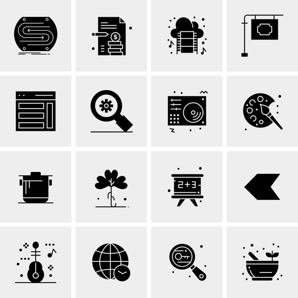 16 iconos de negocios universales vector ilustración de icono creativo para usar en proyectos relacionados con la web y dispositivos móviles