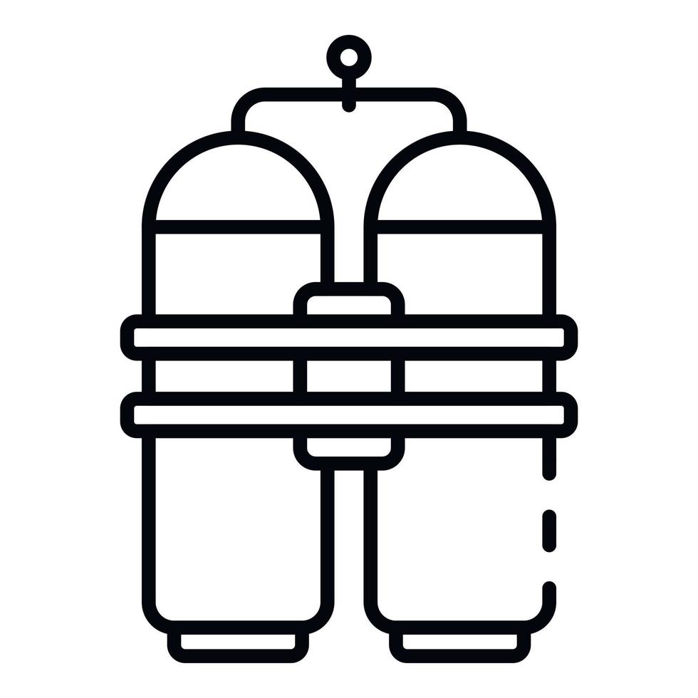 Double air tank icon, outline style vector