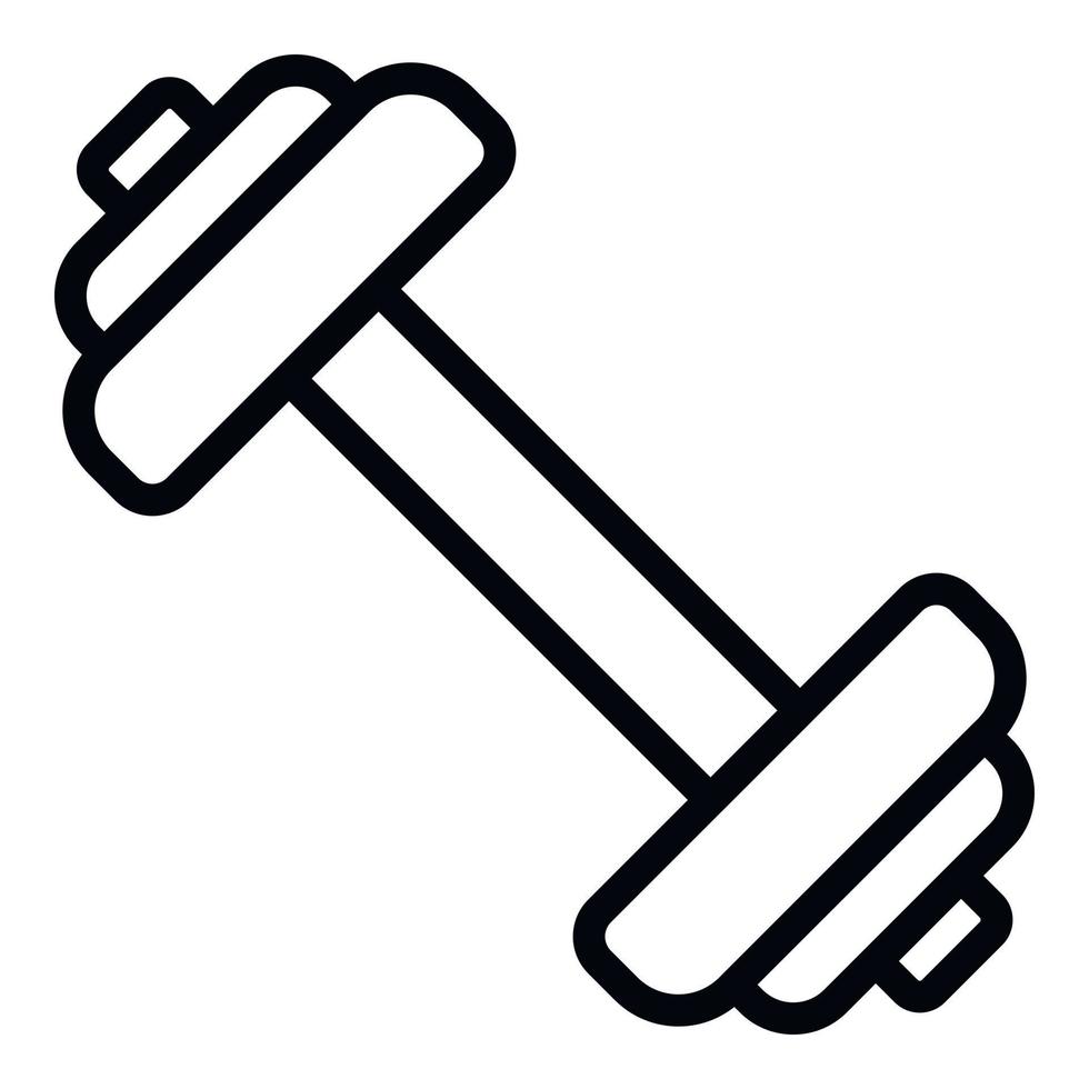 Metal barbell icon, outline style vector