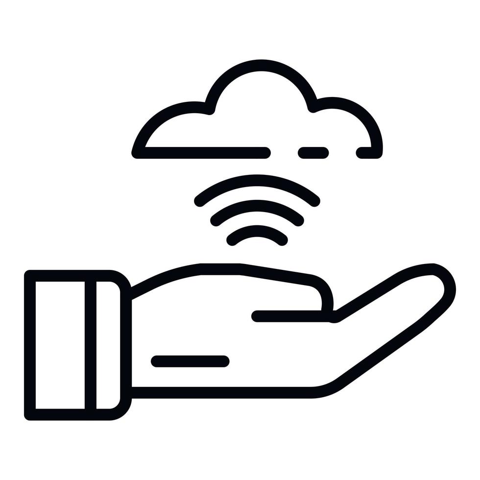 Cloud nfc icon, outline style vector