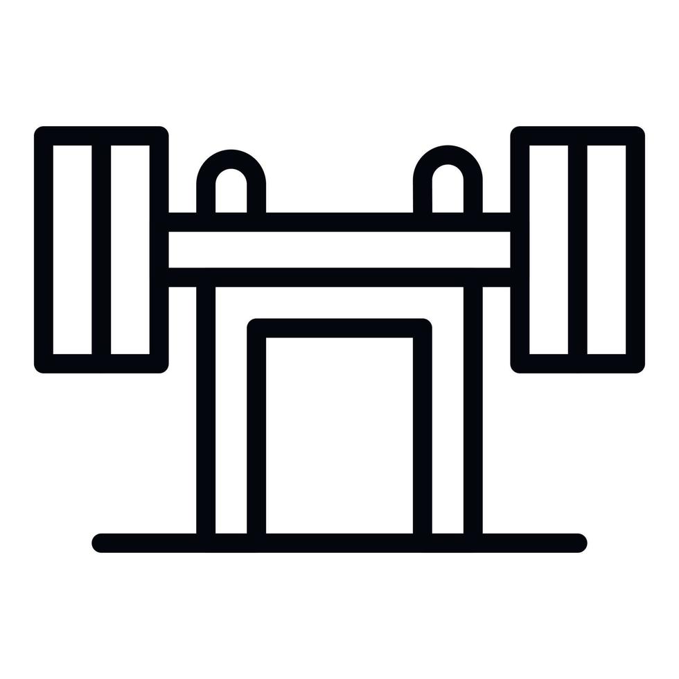 icono de levantamiento de pesas, estilo de contorno vector