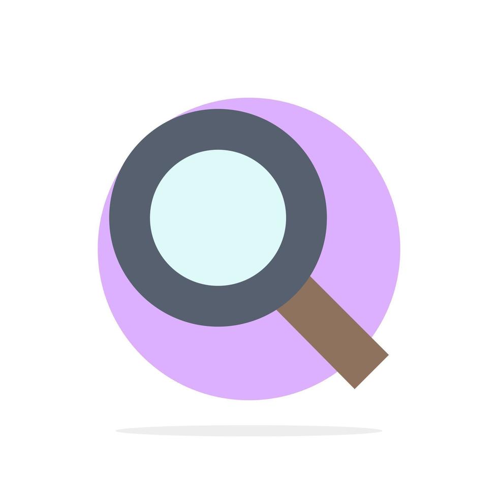 Magnifier Search Zoom Find Abstract Circle Background Flat color Icon vector