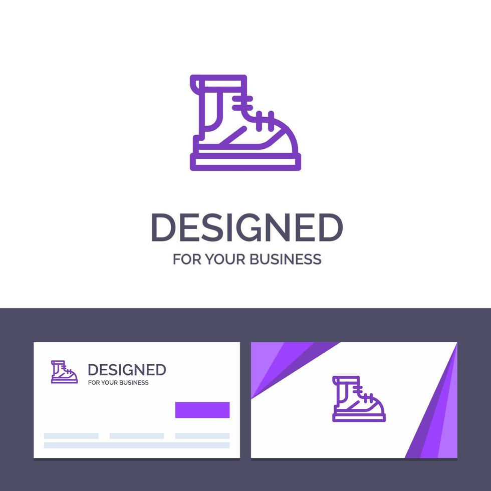 Creative Business Card and Logo template Boots Hiker Hiking Track Boot Vector Illustration