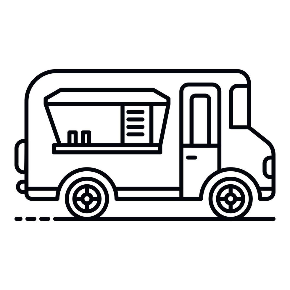 Holiday food truck icon, outline style vector