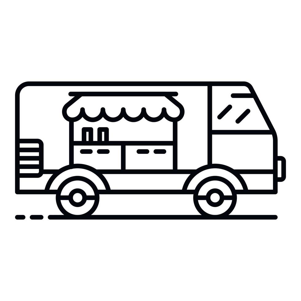 Fast food vehicle icon, outline style vector
