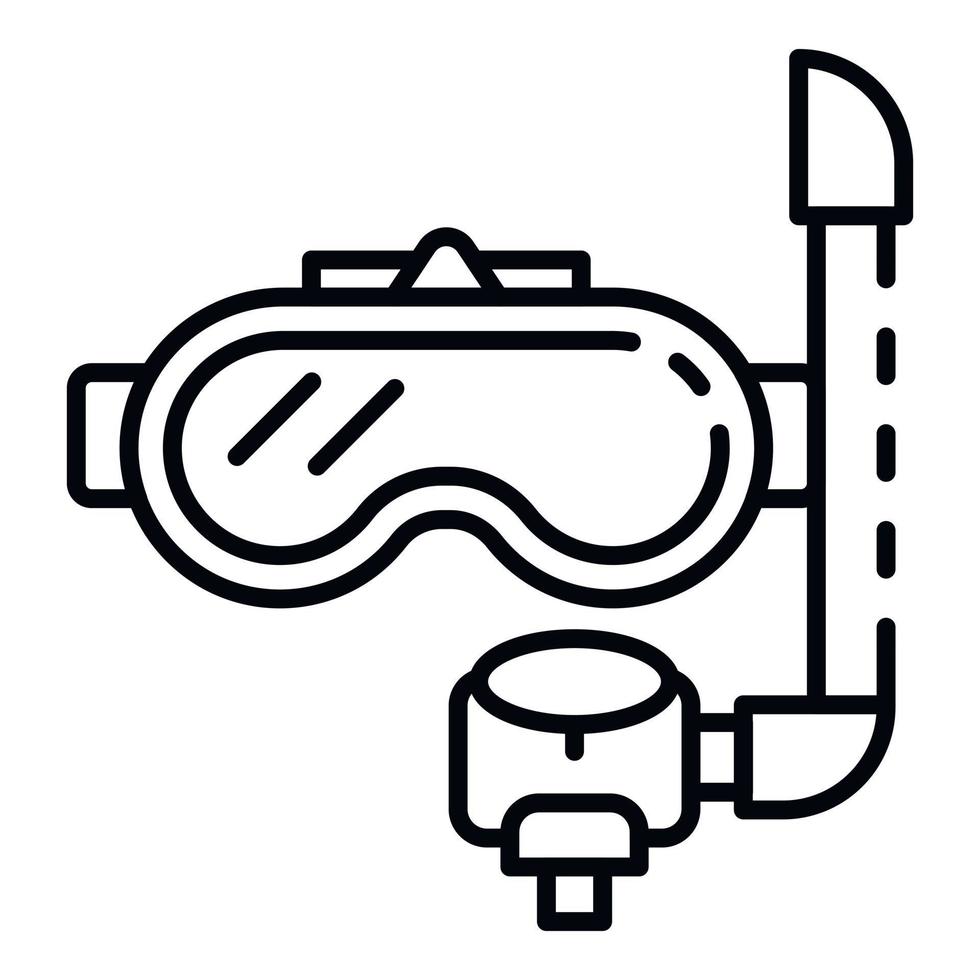 Underwater mask icon, outline style vector