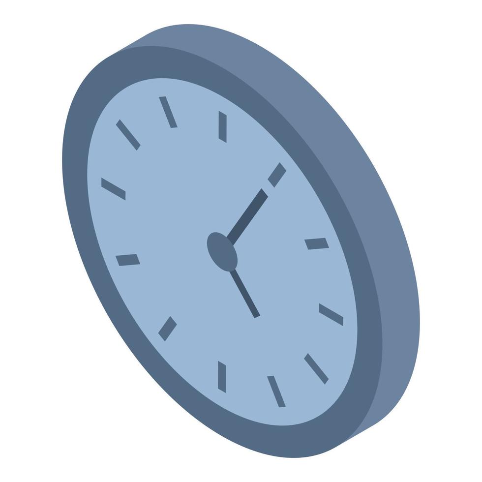Wall clock icon, isometric style vector