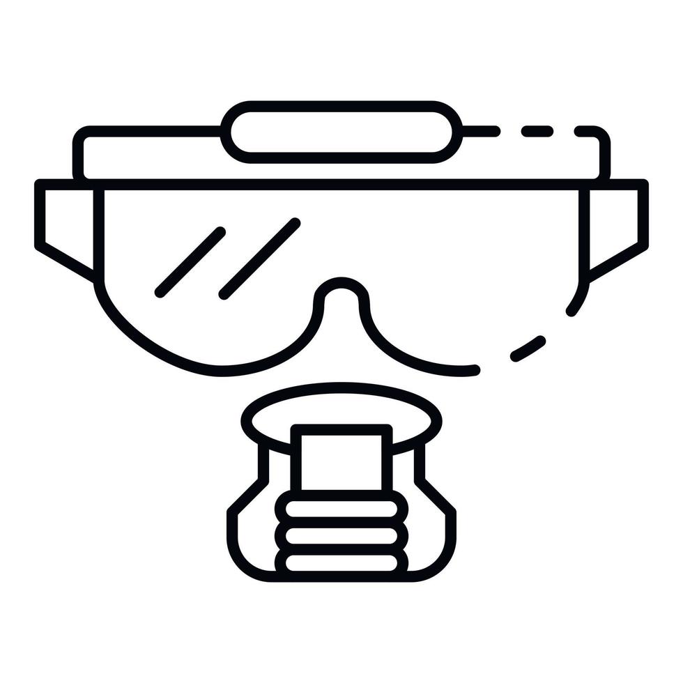 icono de máscara de buceo, estilo de contorno vector