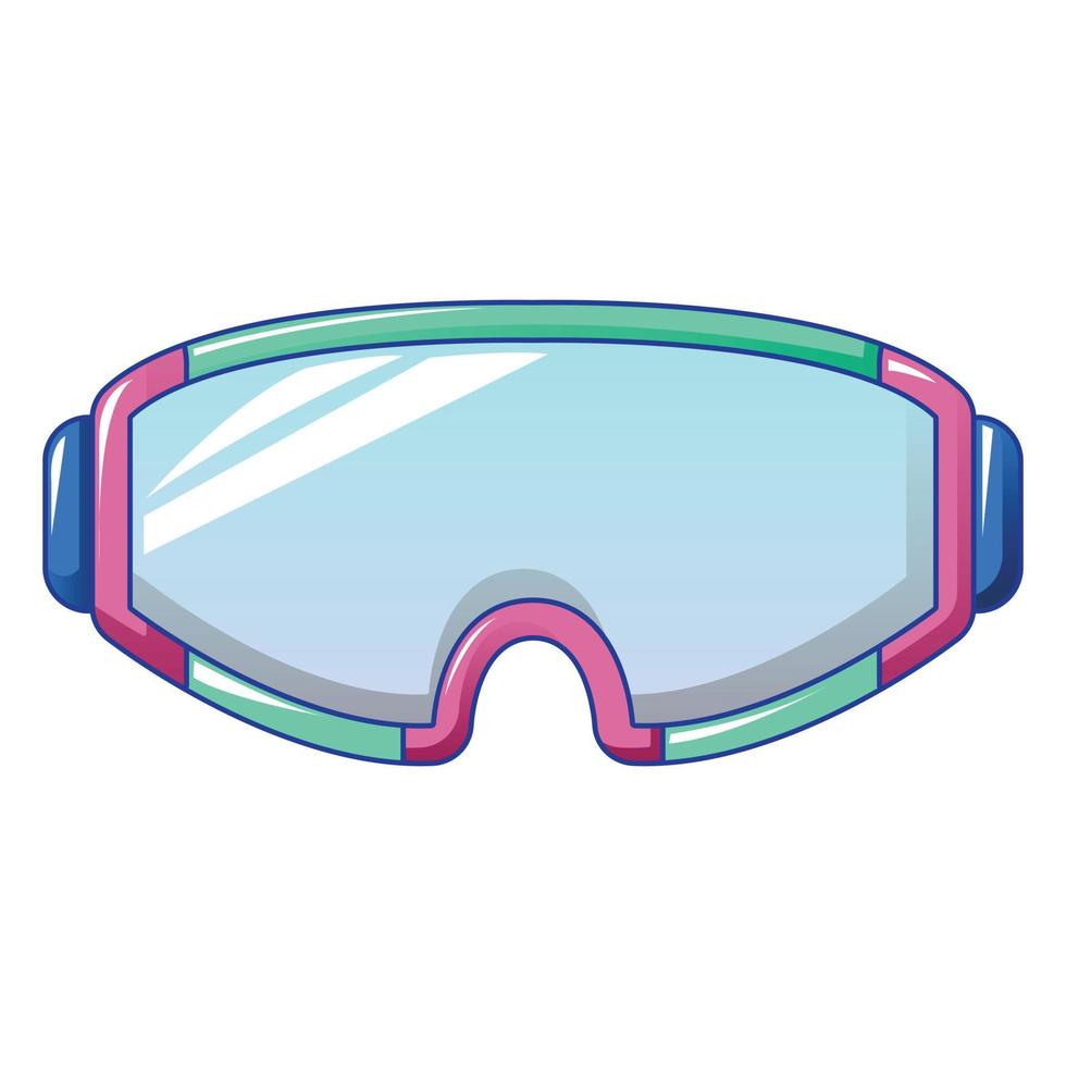 Ski goggles icon, cartoon style vector