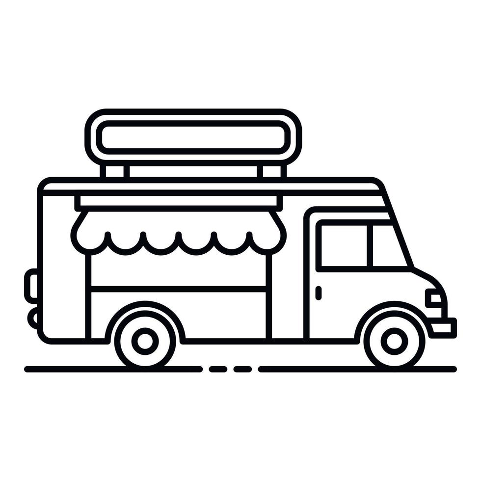 Drink street truck icon, outline style vector