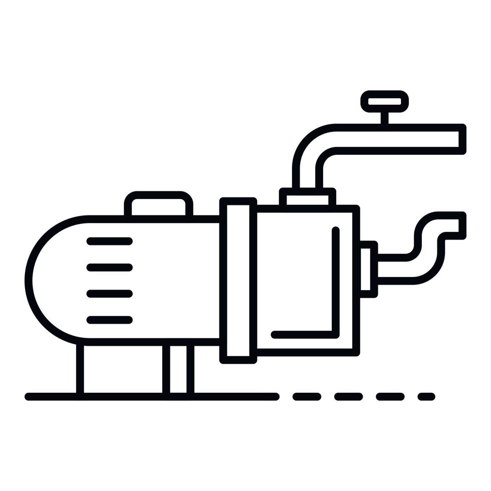 Pool motor pump icon, outline style vector