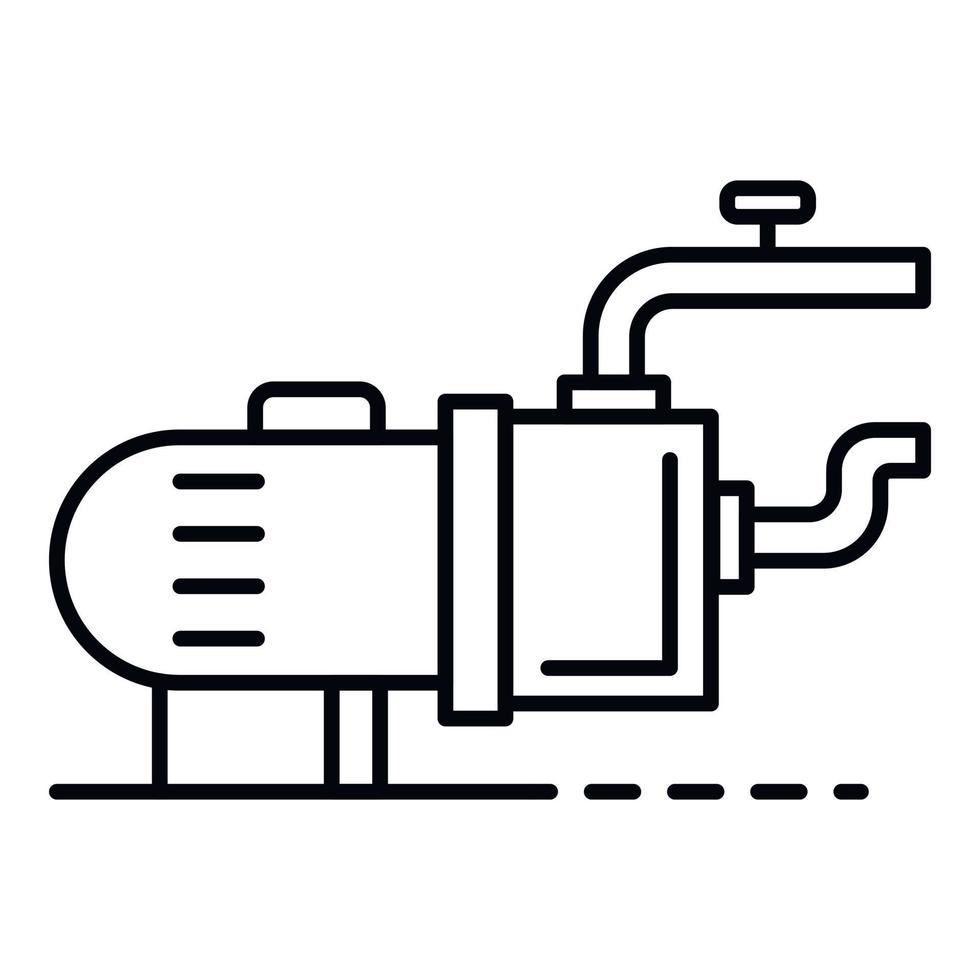 icono de bomba de motor de piscina, estilo de esquema vector