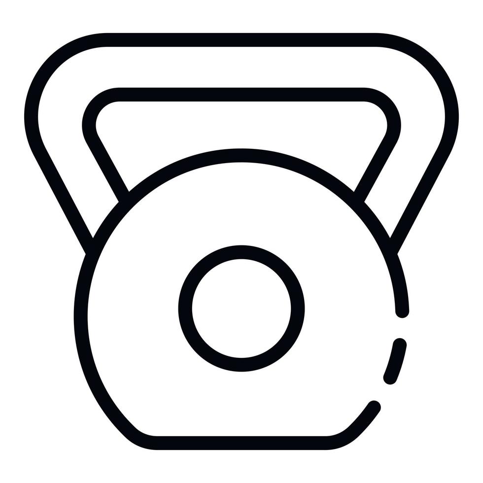 Kettlebell icon, outline style vector