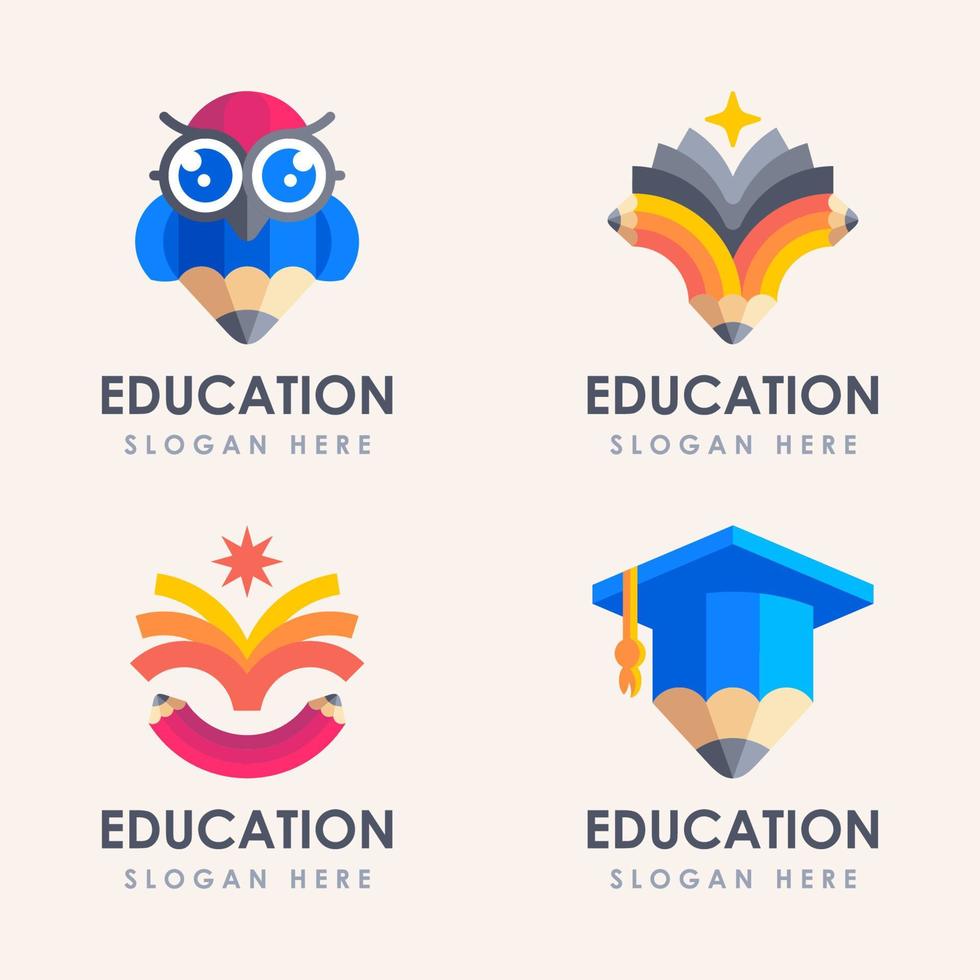 colección de logotipos de educación vector