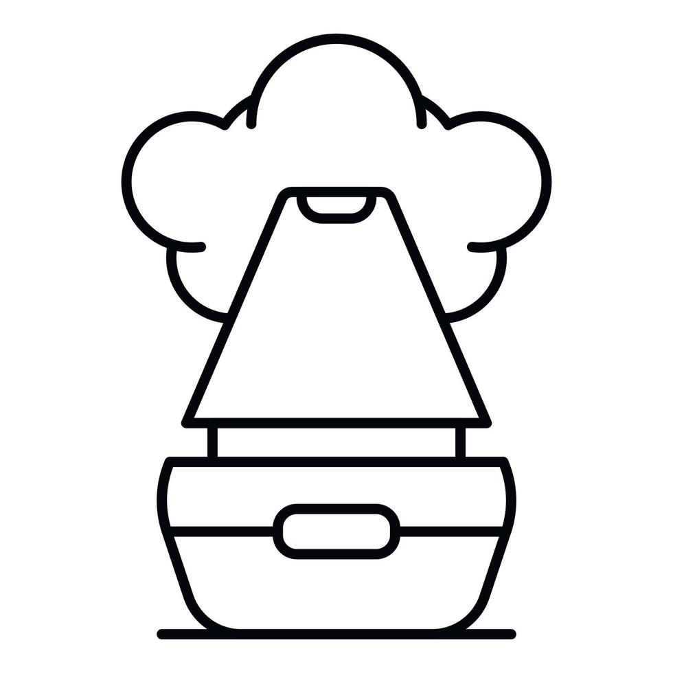 icono de humidificador de vapor, estilo de contorno vector
