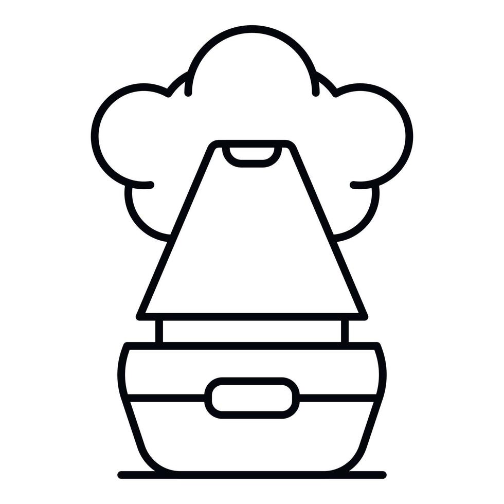 icono de humidificador de vapor, estilo de contorno vector