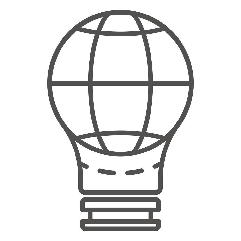 Globe save bulb icon, outline style vector