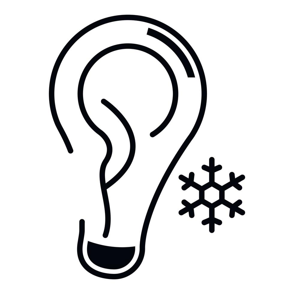 Ear frostbite icon, outline style vector